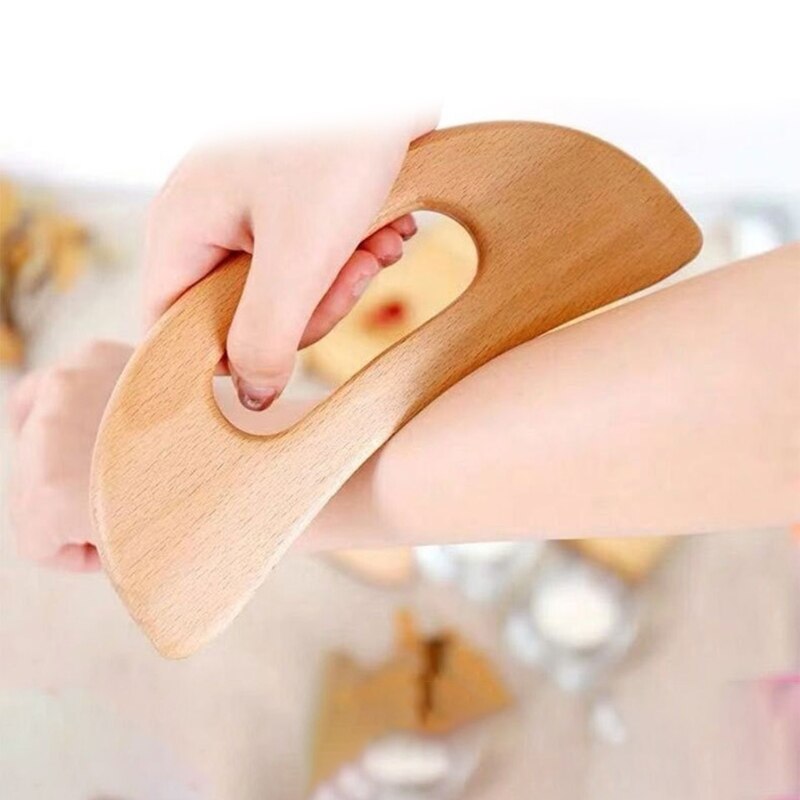 Q1QD Wooden Guasha Tools Anti Cellulite Massage Tool Wood Lymphatic Drainage Paddle Gua Sha Massage