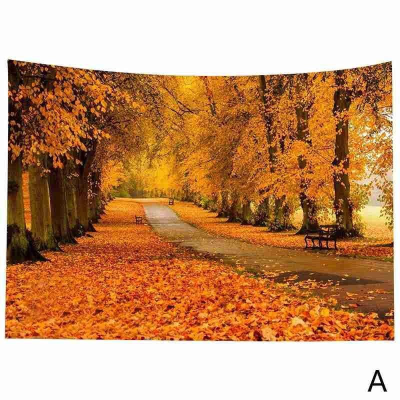 150*130cm Tapestry Forest Fabric Witchcraft Natural Scenery Forest Landscape Living Room Decor Tapestry Home Tapestry Forest: Yellow