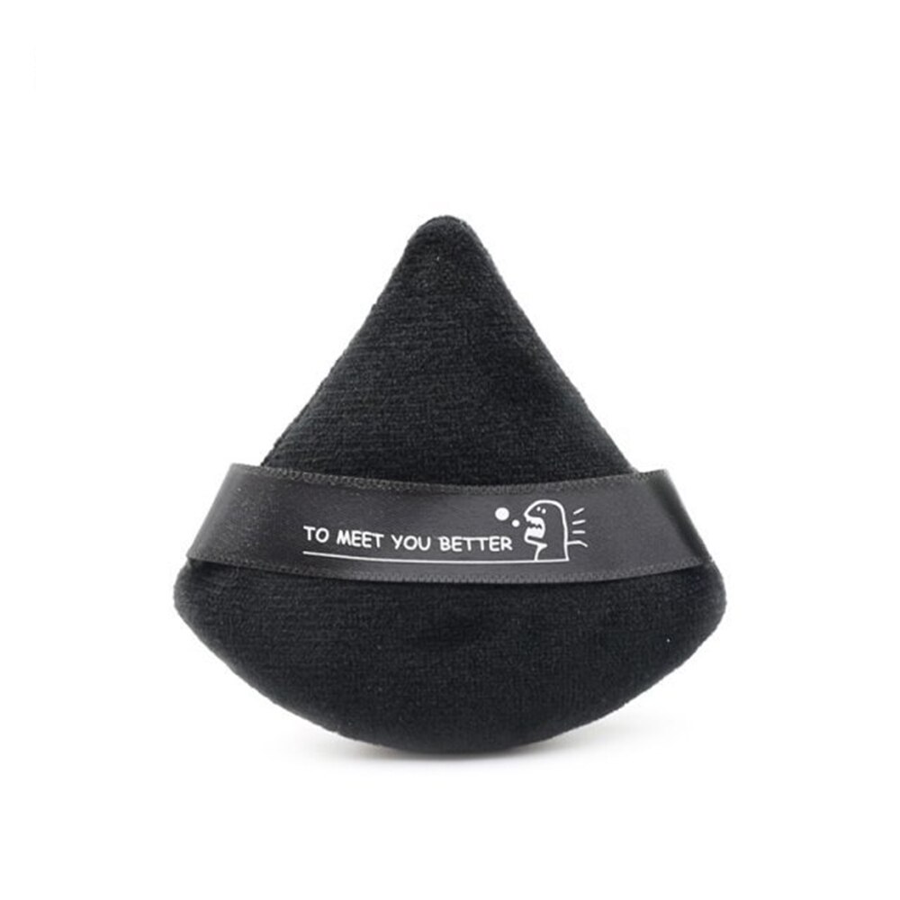 1 sztuk mini trójkąt aksamit proszek ptyś Pizza mąki twarzy gąbka robić makijażu kosmetyki zmywalny lekki puder robić twarzy ptyś makijaż zbyt: czarny