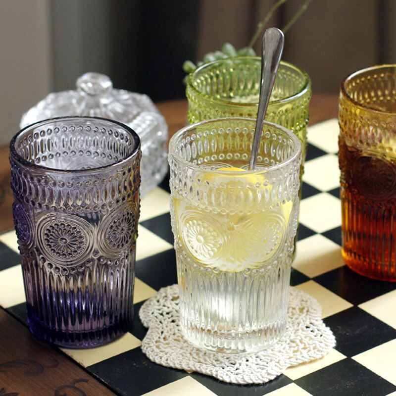 350ml colorido classe copo gravura flor copo de água copo de café copo de vidro suco de leite copo de chá drinkware caneca presente