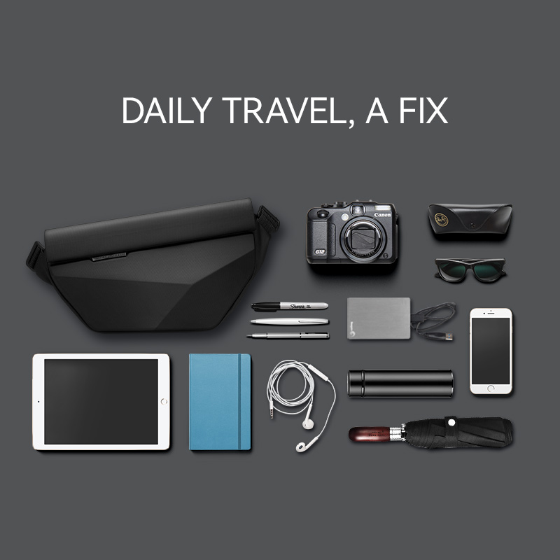 Mark ryden harde schoudertas voor heren met inzetstuk, gesp, magnetische klep, waterdichte crossbodytas voor heren, slingbag voor heren