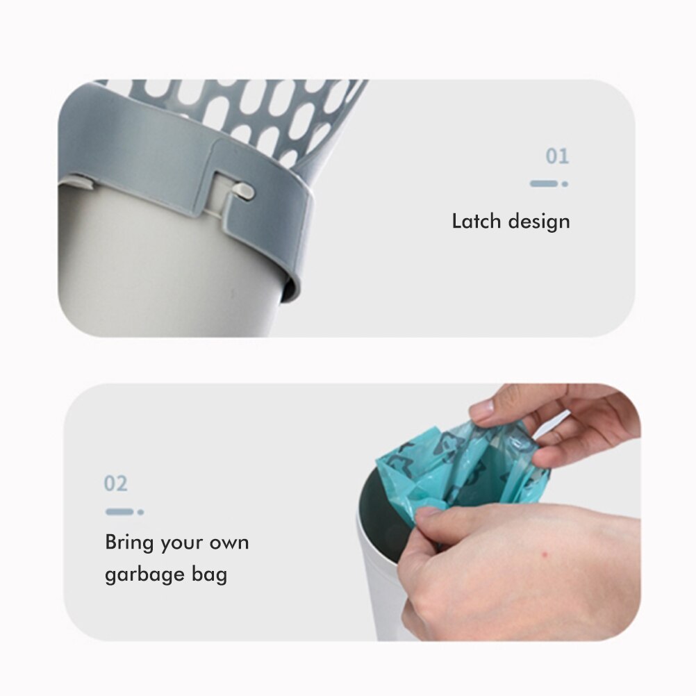 Een Stuk Kattenbakvulling Schop Met Afval Container Kattenbakvulling Scoop Afneembare Huisdier Garbage Cleaning Tools