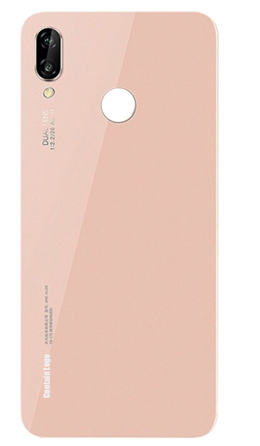 Funda trasera de cristal para Huawei P20 lite, protector de batería con lente de cámara para Huawei P20 Lite Nova 3e: Pink With Lens