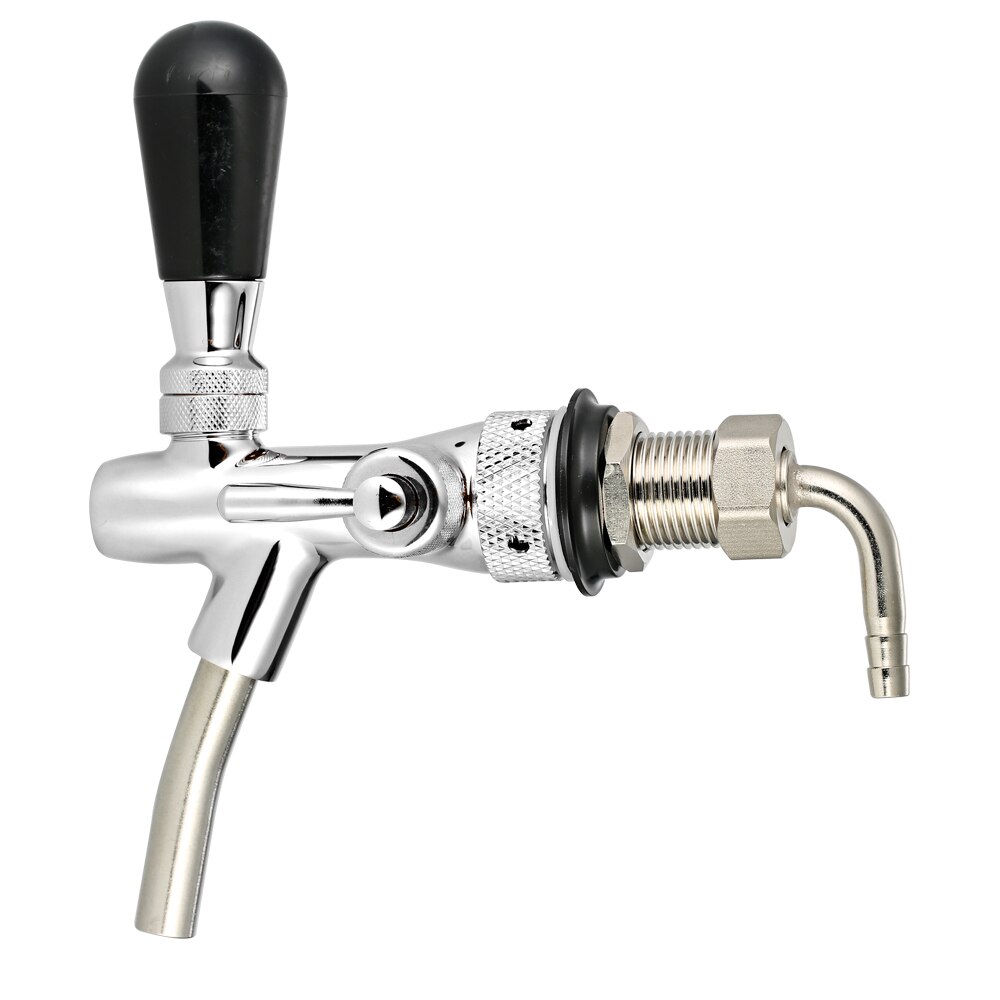 Beer Tap Adjustable Flows Chrome Draft Beer Tap Home G5/8 Shank Long Stem Brew Beer Keg Taps with Ball Lock Disconnect: Adjustable Flows