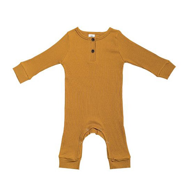 Baby-jumpsuits für frühling und herbst, Baby-Karosserie mit knöpfen, langärmelig, einfarbig, warm, Outfit 0-24m: 1