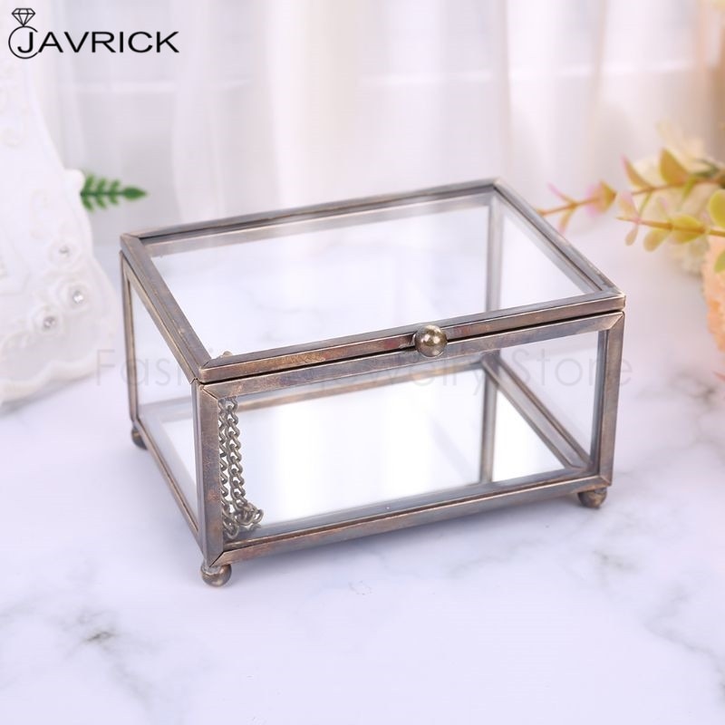 Transparent Glass Ring Box - Eternal Flower Storage Holder - Nordic Home Decor Ornament