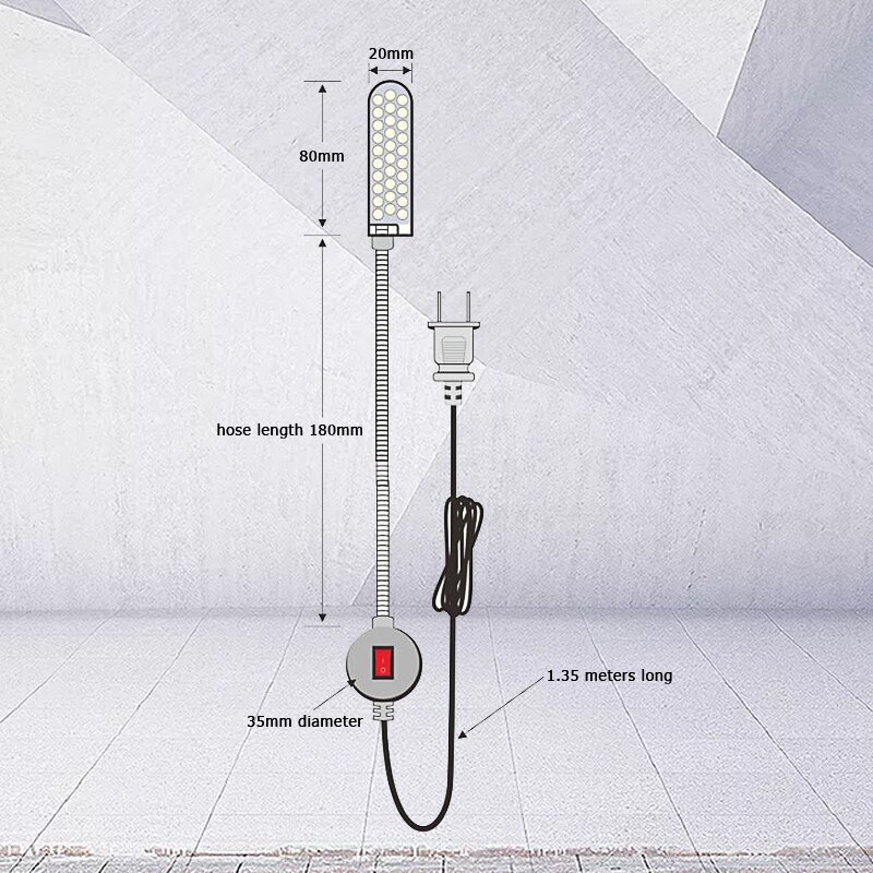Industrial Lighting Sewing Machine LED Light 10/20/30 LED Flexible Work Light EU US Plug Machine Accessories Luminaire