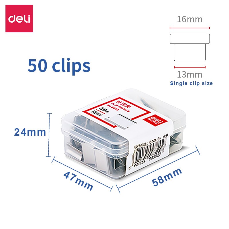 Deli Push clamp Binding file Paper Clip tool Pocket clip Holder Elliot folder Folder Test paper folder No tail ticket holder: 50 clips
