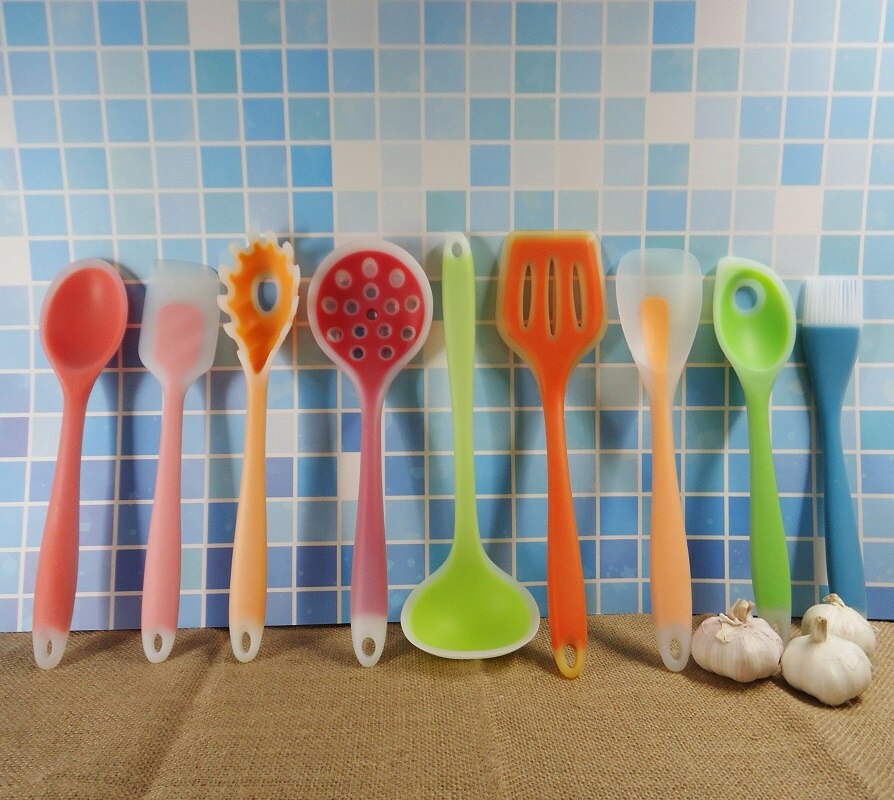 Ustensiles de cuisine, ustensiles de cuisine, outils de cuisine, spatule et cuillère ustensiles de cuisine, Nylon et Silicone de alimentaire multicolore 1 pièce