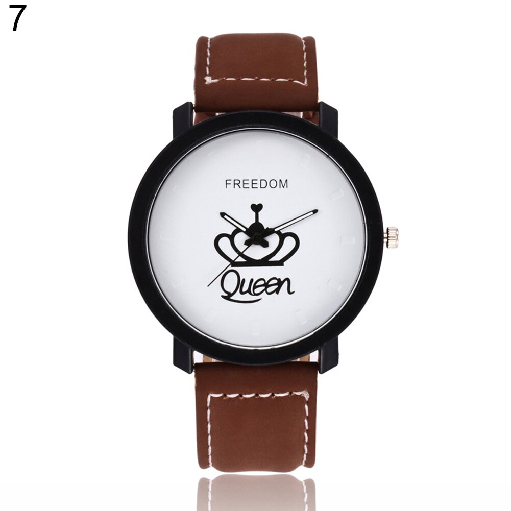 Relogio Koppels Horloge Koning & Koningin Lederen Quartz Horloge Heren Dames Mode Sport Klok Mannen Vrouwen Horloges: 7