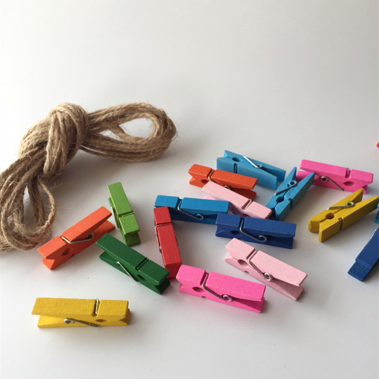 2 paquetes/lote de 20 clips bonitos de madera coloridos para material de papelería escolar y suministros de oficina y uso en el hogar