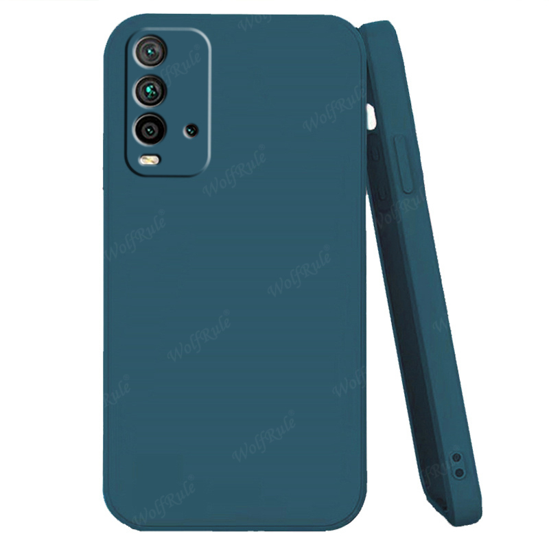 For Cover Xiaomi Redmi 9T Case Redmi 9T Capas Liquid Silicone Shockproof Phone Back Bumper TPU Soft Case Redmi 9T Fundas 6.53": Blue