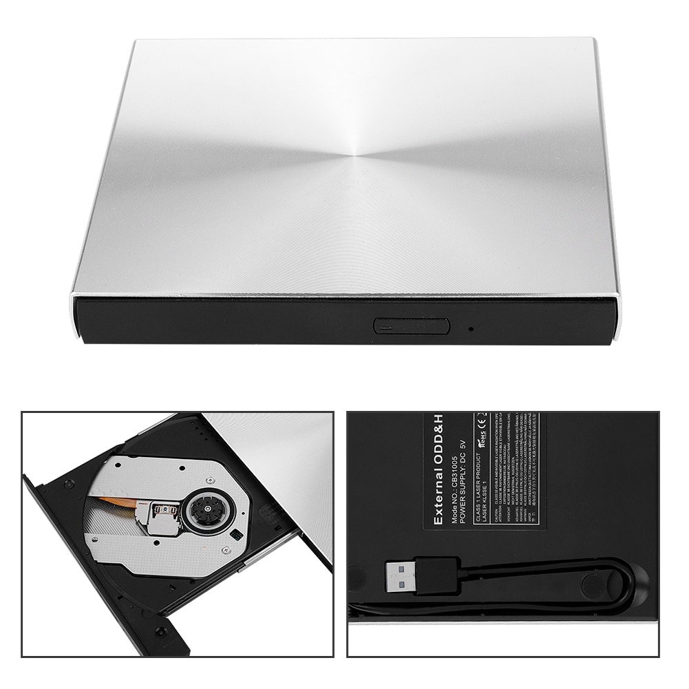 External DVD Burner 5Gbps Data Transmission External DVD Burners Multi-Level Protection Pop-Up USB 3.0 DVD Drive