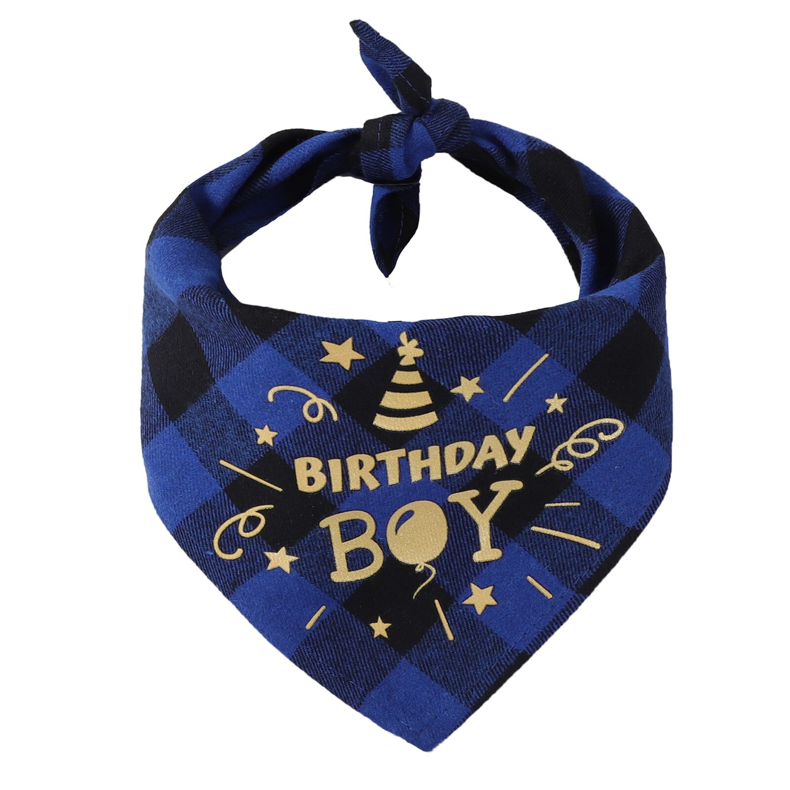 Nonor Verjaardag Pet Bandana Kraag Voor Honden Katten Katoen Driehoekige Slabbetjes Sjaal Kraag Huisdier Artikelen Puppy Accessoires: 04 Deep Blue Boy