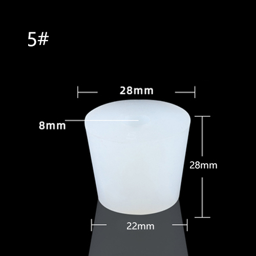 1pchome cerveja vinho rolhas de silicone plug com 8mm buraco para válvula de bloqueio a ar bubbler fermentação válvula de escape silicone borracha plug: Size 5 with Hole
