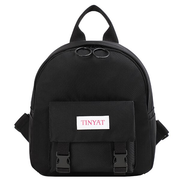 TINYAT Women Mini Backpack Korean Cute Girl Bagpack Daypack Canvas Shoulder Bag For Teenage Girls Female Ladies School Backpack: Black Mini Backpack