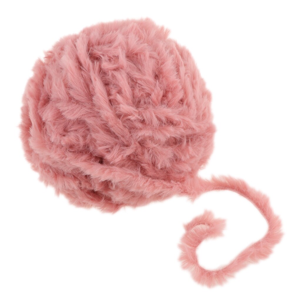 32 Meters Faux Fur Wool Yarn Soft Chunky Hand Knitting DIY Hat Scarf Blanket: Coral