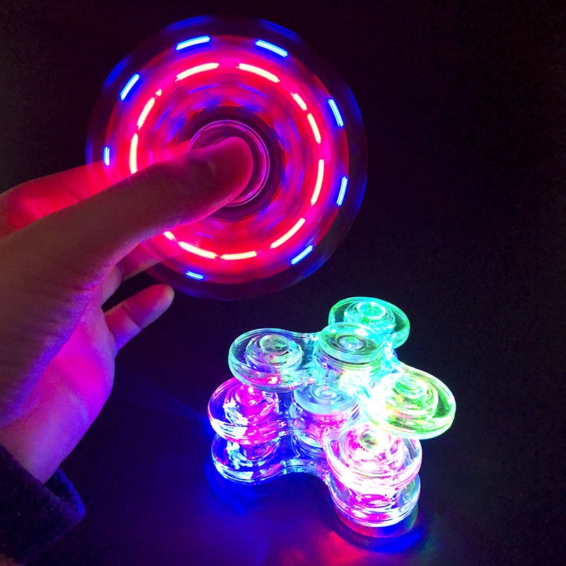 Luminous Fidget Spinner LED Light Up Changeable Hand Spinners Adult Glowing Spiner Stress Relief Toys For Kids