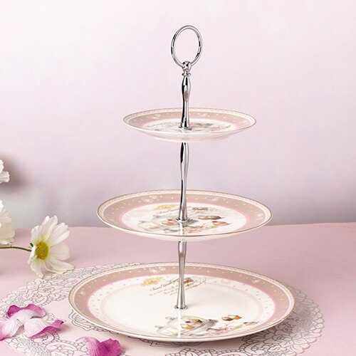 3 Tier Ronde Cupcake Cake Plate Stand Handvat Montage Wedding Party Stand