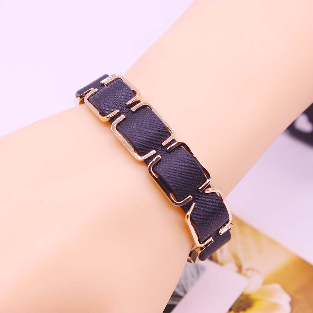 Moda corrente geométrica tecelagem punk pulseira de couro temperamento personagem ornamentos restaurar formas antigas homem e mulher