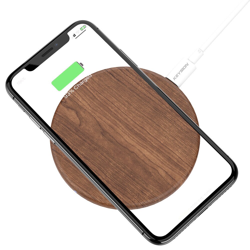 Keysion 5 Coils Dual Wireless Charger Stand Voor Iphone 12 11 Pro Xr Xs Max Qi Snelle Draadloze Opladen Pad voor Samsung S20 S10 S9: Round Pad