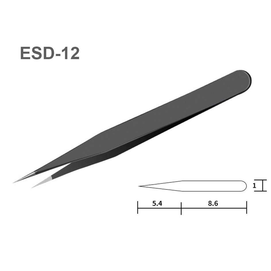1pc Watch repair tool stainless steel straight curved tweezer watchmaker detail repair tools for mechanical quartz: Brown