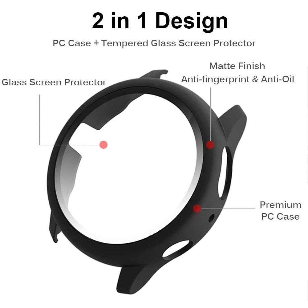 Samsung galaxy watch aktiivinen 2 40mm 44mm koko näytönsuoja matta kova pc kotelo suojakuori puskuri luksuskellon runko