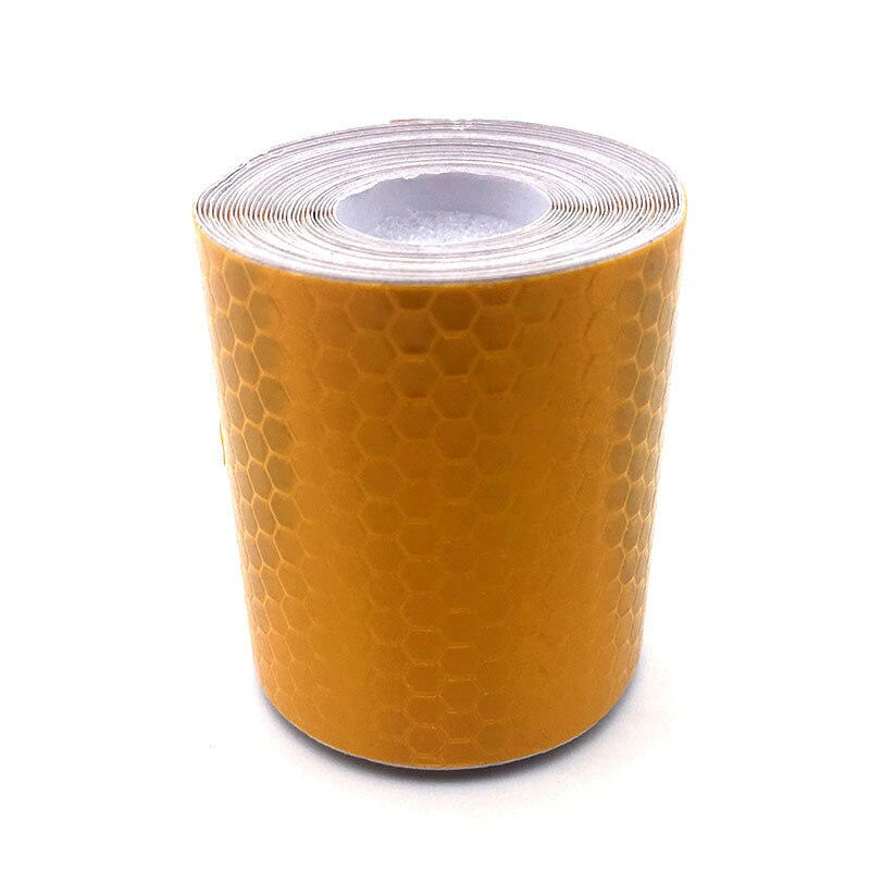 5cm*3m gitter reflekterende tape klistermærke bil styling køretøj lastbil motorcykel cykel hegn sikkerhed advarsel strip diy mærkat: Gul