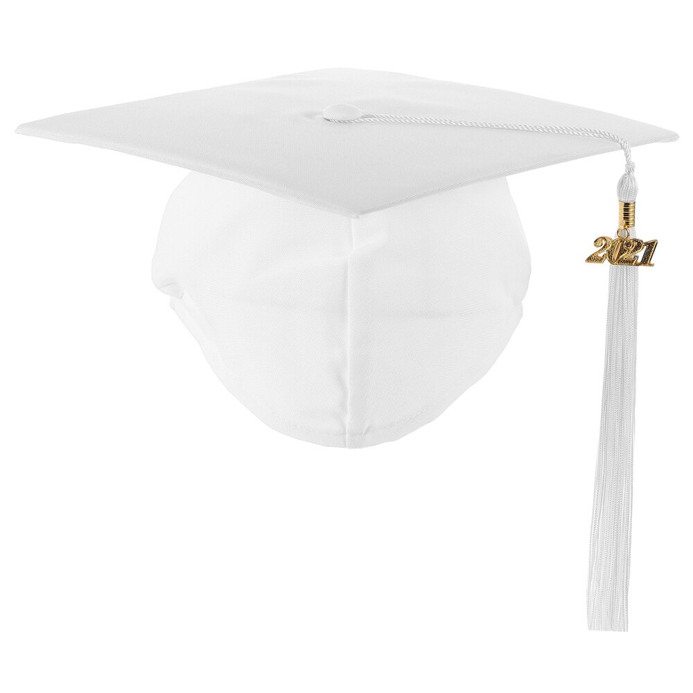 1 Pc Practical Graduation Cap Meaningful Bachelor Hat Headgear (Free Size): White