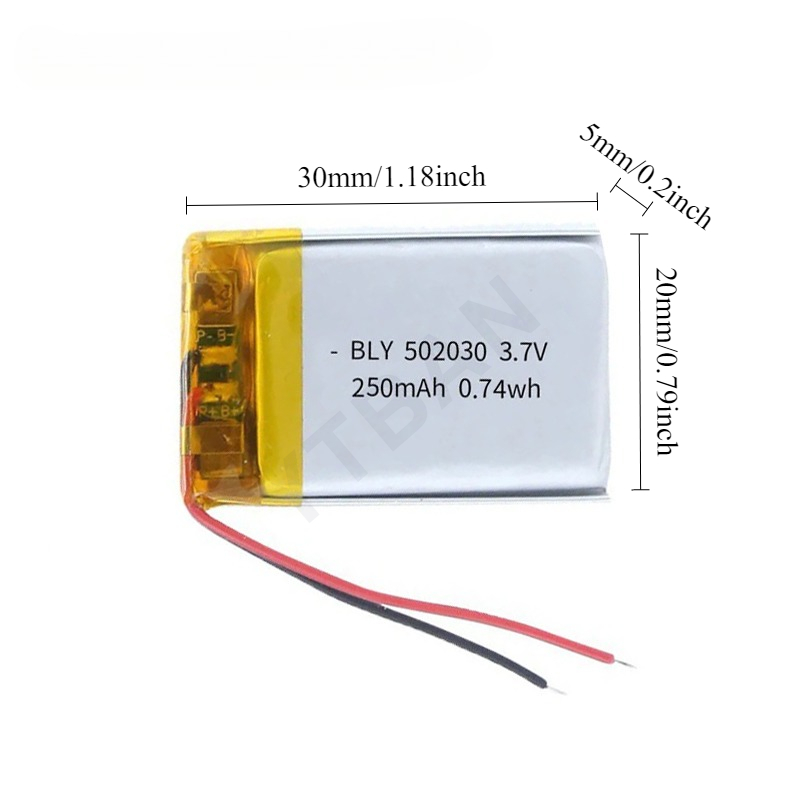 3.7 V 250 mAh 502030 Polymeer Lithium Ion Oplaadbare Batterij voor Speelgoed, LED Verlichting, Bluetooth Speakers, Selfie Stick Batteria