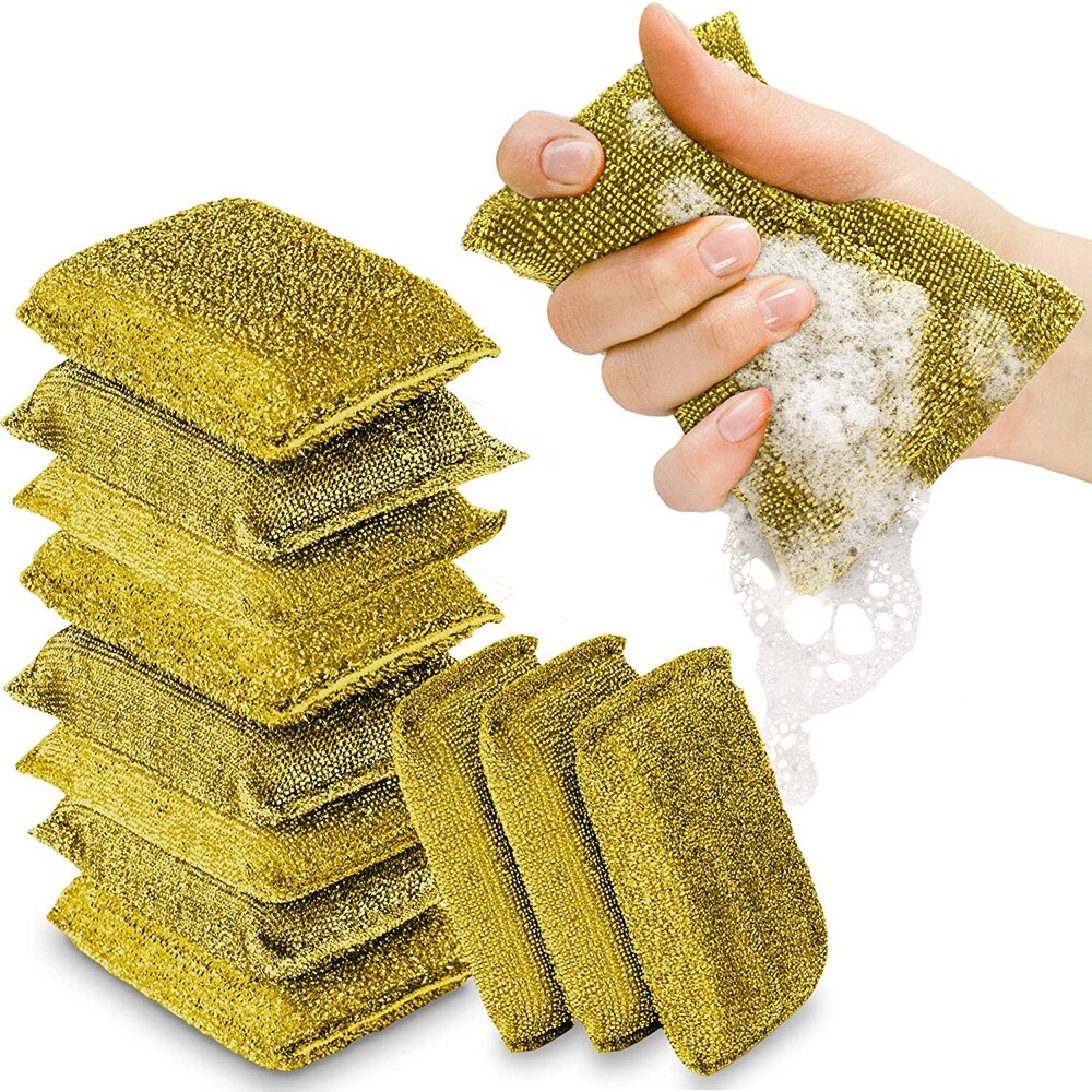 Kitchen Scrubbing Sponges Non-Scratch Scrubbing Cleaner Sponges Multi-Surface Non-Metal Dish Scouring Scrubbers