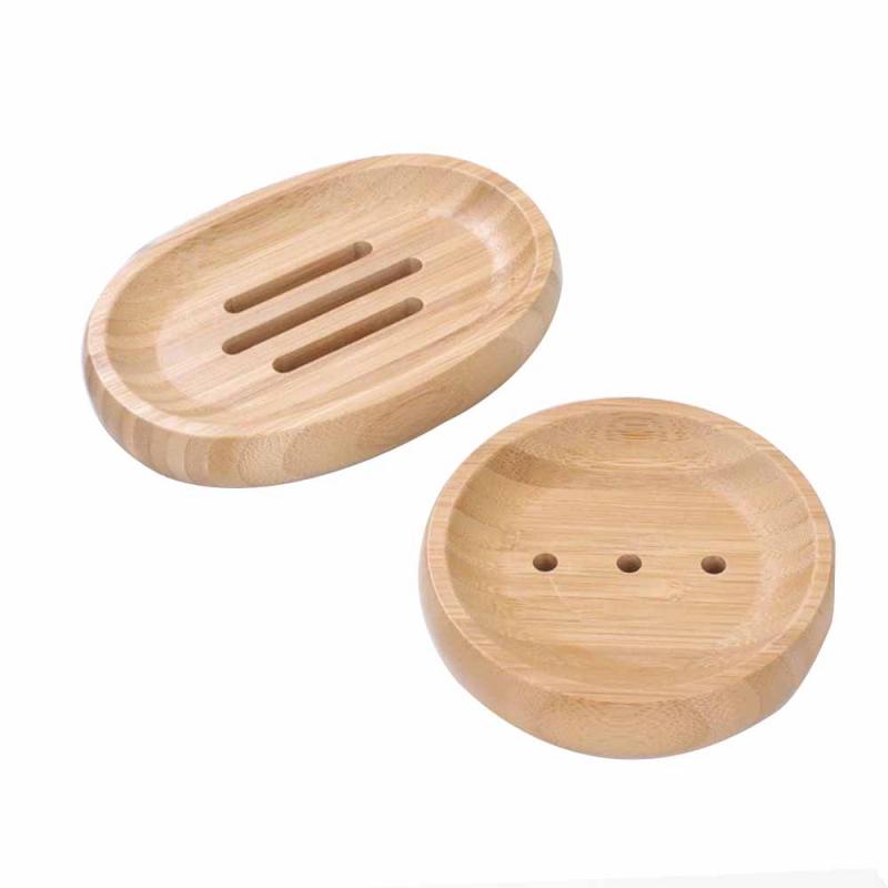 1pc Eco-friendly Natural Bamboo Wood Soap Tray Bathroom Shower Soap Tray Dish Storage Stand Soap Holder Bathroom Products