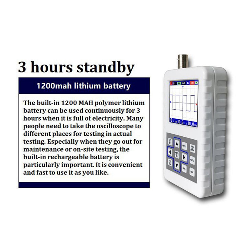 2031H Handheld Mini Portable Digital Oscilloscope 30M Bandwidth 200Msps Sampling Handheld Oscilloscope