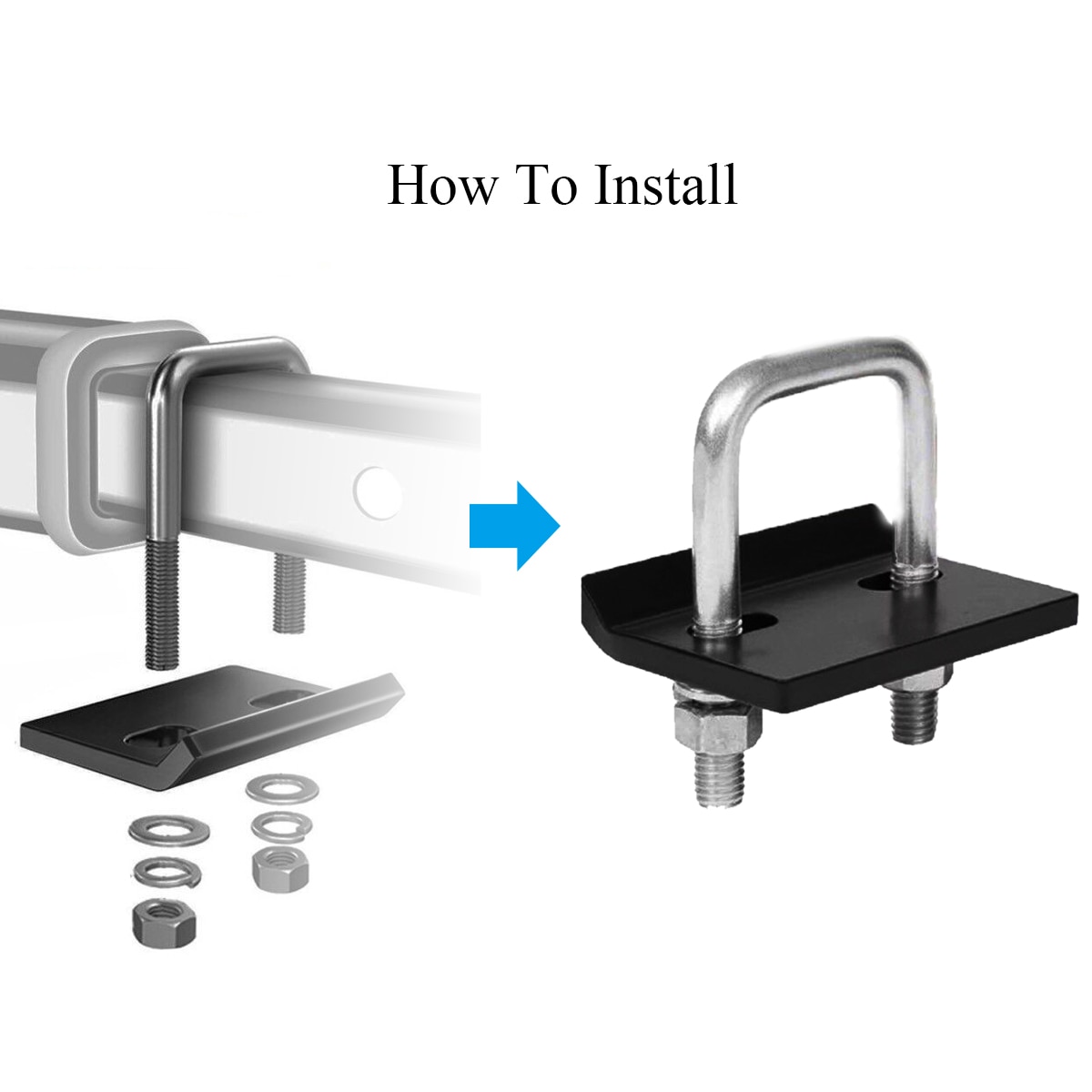 General Trailer Damper U-Bolt Heavy-Duty Anti-Rattle Stabilizer Hitch Tightener Lock Down Tow Clamp Trailer Couplings Accessorie