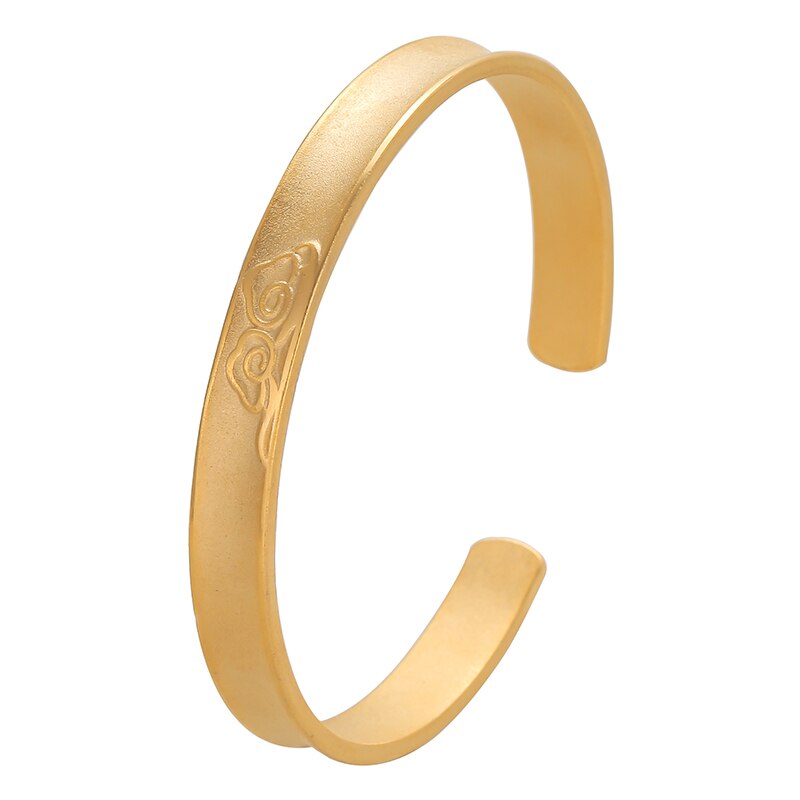 Banhado a 24k ouro multi forma punk bangle bells curb cubana corrente padrão de ouro folhas bangle para homens jóias presentes pessoais: style5
