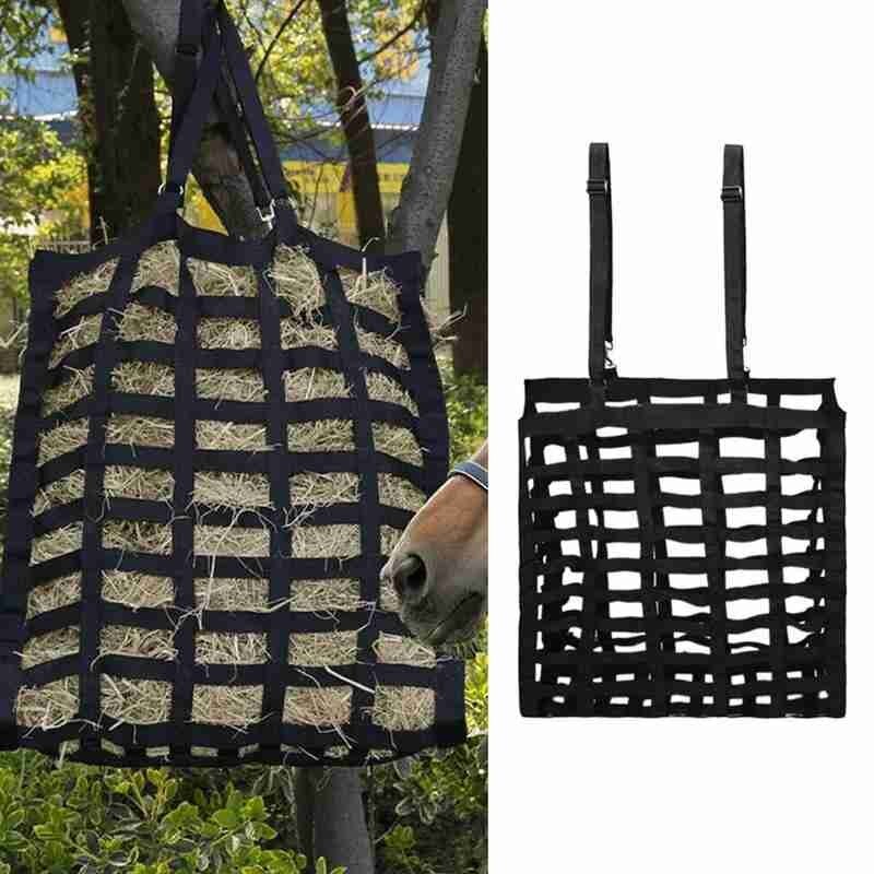 Easy-feed Patented Four Sided Slow Feeder Horse Hay Bag Farm Animal Hay Bale Storage Bag Sheep Feeding Tote Bag Travel Feeder