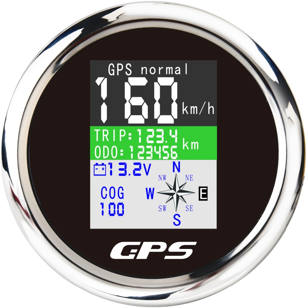 Waterproof TFT Screen 85mm GPS Speedometer For Marine Boat Yacht Car Truck Odometer Adjustable Trip ODO COG Volt meter 9-32V: BS