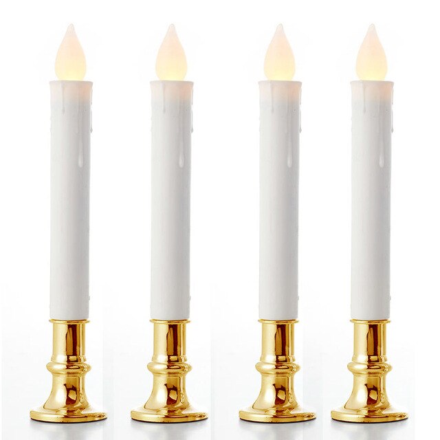 Battery Power LED Candle Stick Light Flameless Flickering Tealight Party Xmas: Gold