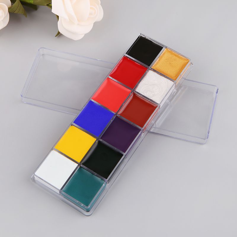 Pigmento de pintura al óleo para el cuerpo y la cara, Kit de belleza, suministros cosméticos de maquillaje K3KE, 12 colores