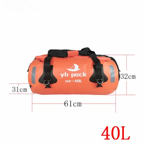Motorcycle Travel Dry Bag Waterproof duffle Bag 40L/66L/80L /90L/Motorbike Moto Luggage Motorcycle Rear Seat Tail Bag: Orange-40L