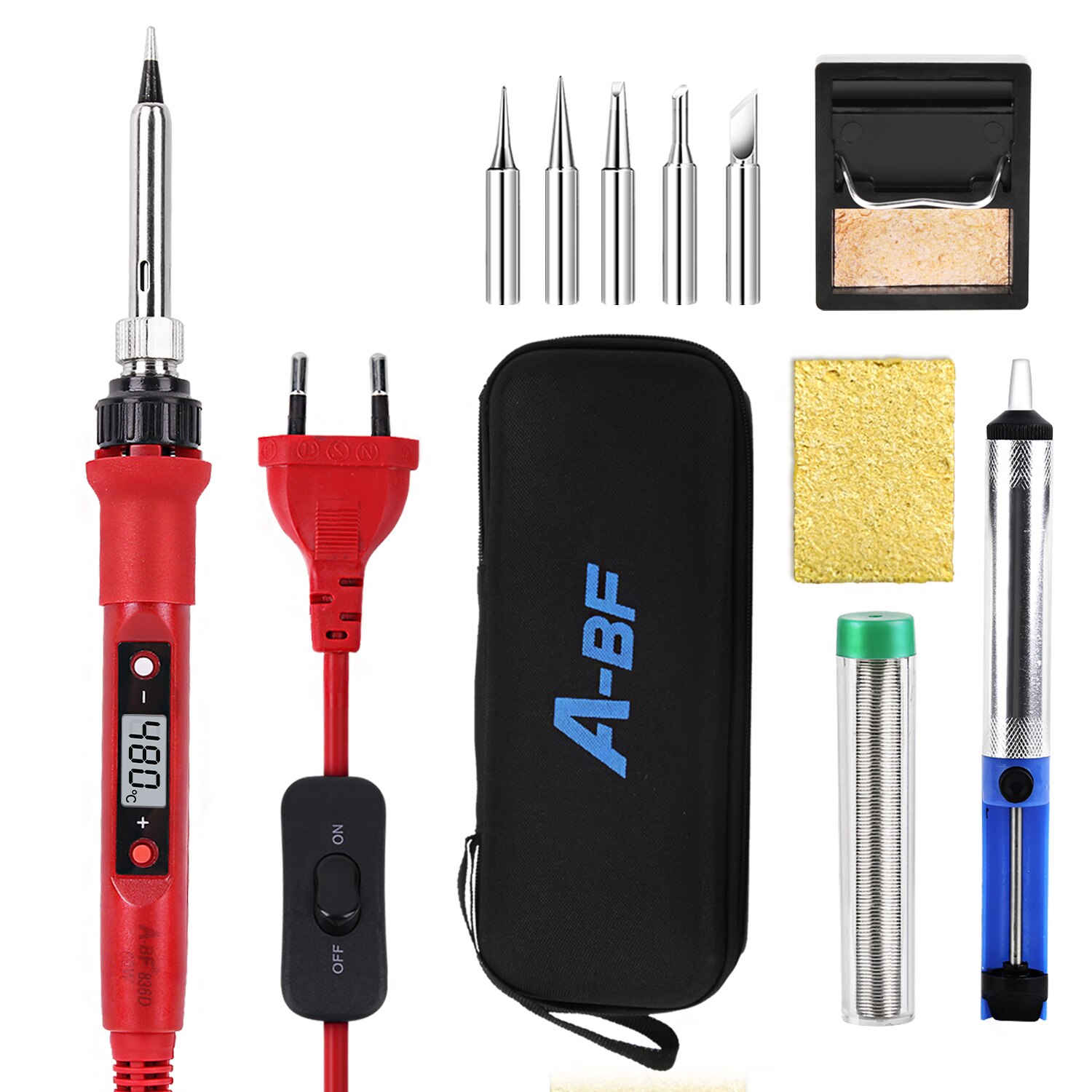 A-BF 836D Electric Soldering Iron Digital Display Temperature Control 60W Precision Technology Rapid Temperature Rise 180℃~480℃: 836D-OBZT5-R / US