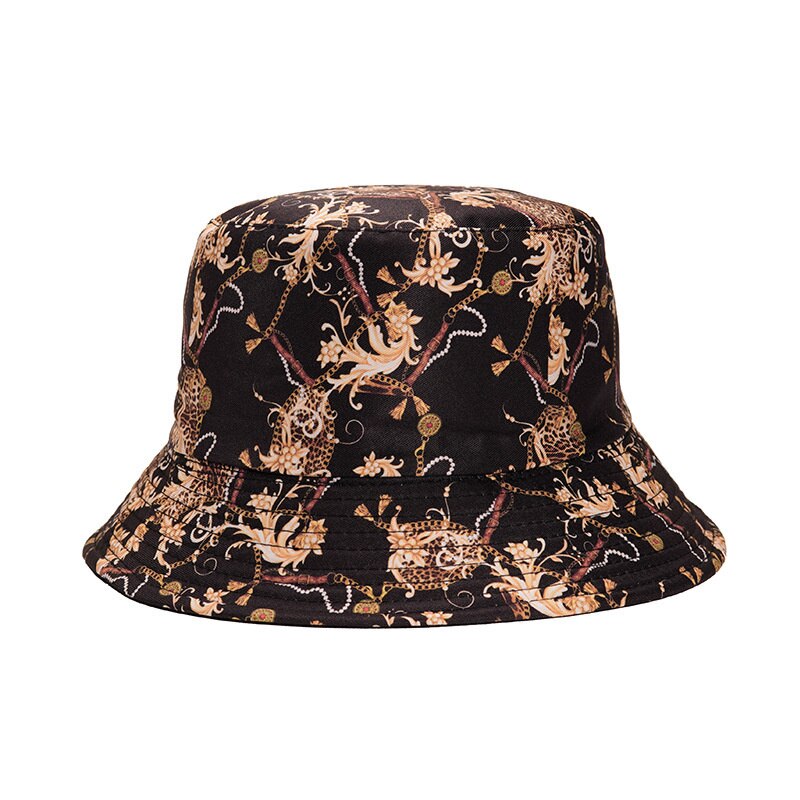 Korean Harajuku Hat Reversible Bucket Hats Men Dragon Print Hip Hop Caps Women Fishing Fisherman Hat: M29 3