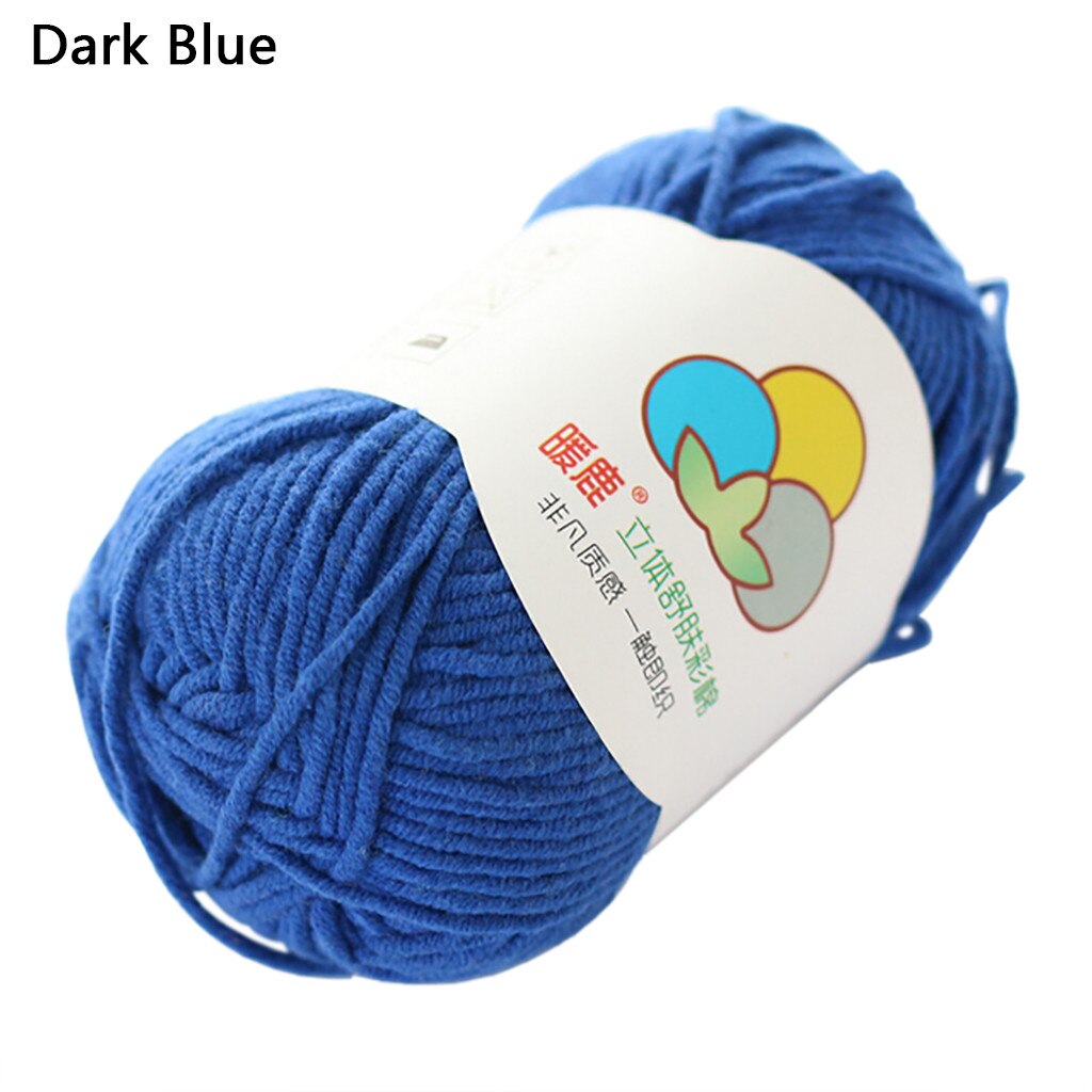 Wol Draad Diy Geweven Garen Hand Breien Gehaakte Hand Geweven 5 Strengen Van Melk Katoen Warme Zachte Sjaal Trui wol Draad: Dark Blue