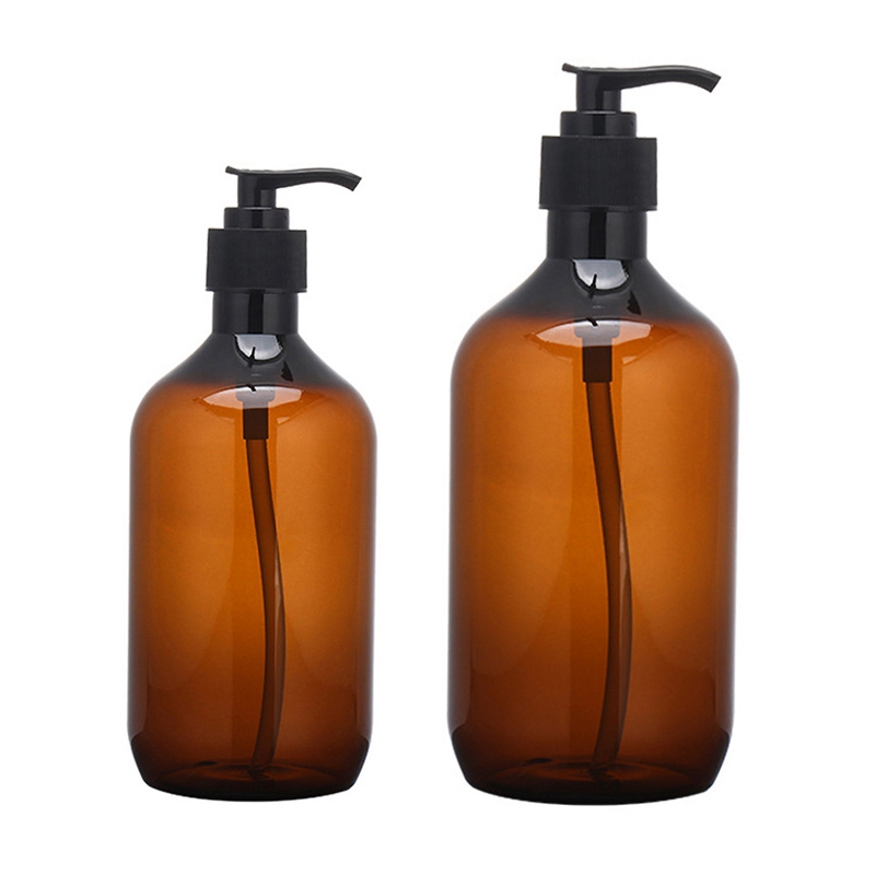 Braun Kunststoff Nachfüllbare Shampoo Flaschen Leere Seife Spender Gläser Für Shampoo Gedrückt Flasche Dusche Gel Lotion Container # L3
