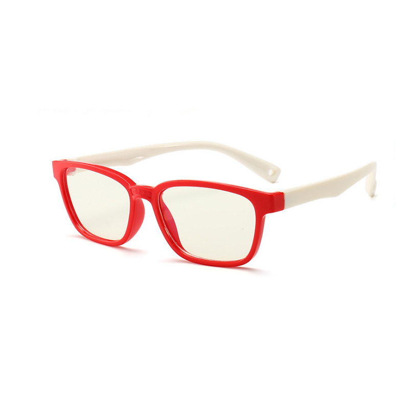 Blue Light Glasses Children Blocking Computer Eyeglasses Kids Girls Transparent TR90 Soft Silicone Frame UV400: C8