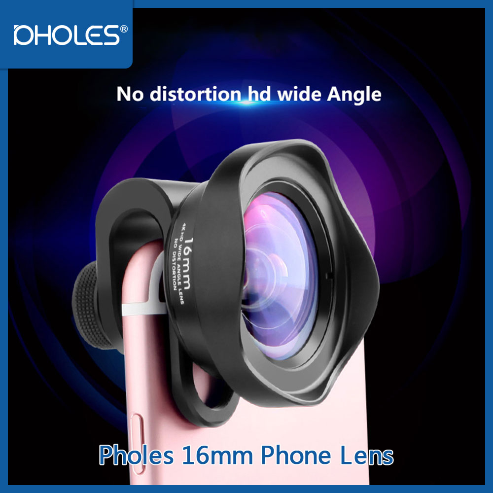 16 Mm Pholes Groothoek Lens 100 Graden Hoek Voor Ipone Xs/90% Van Smartphones Clip Op 4 K Hd Lens