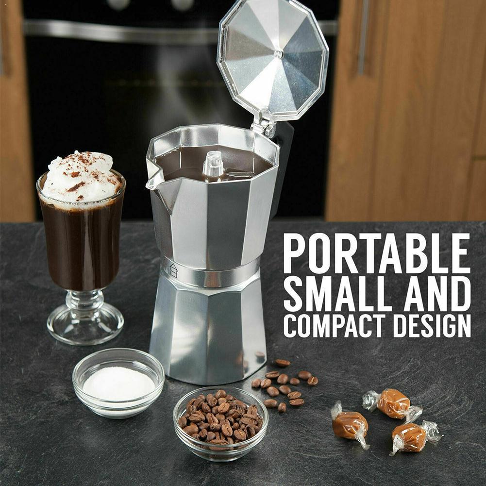 50/100/150/300/450/600ml Mocha Coffee Maker Portable Pot Aluminum Durable Mocha Office Percolator Maker Home Espresso H5I9