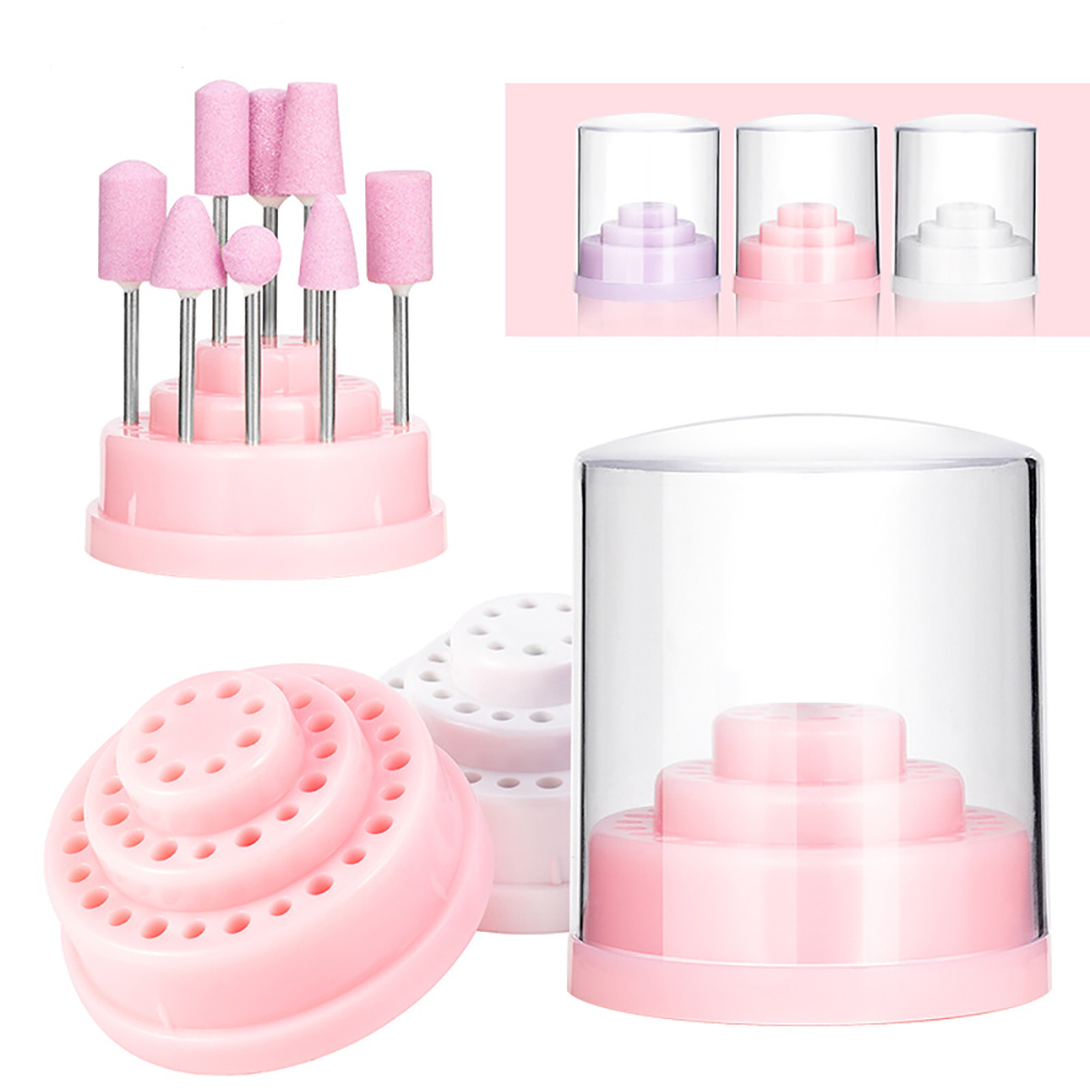 Soporte para brocas de uñas con 10/20/48 agujeros, estuche de almacenamiento vacío, contenedor de exhibición, caja de cortador de fresado, soporte de exhibición para manicura Acryl