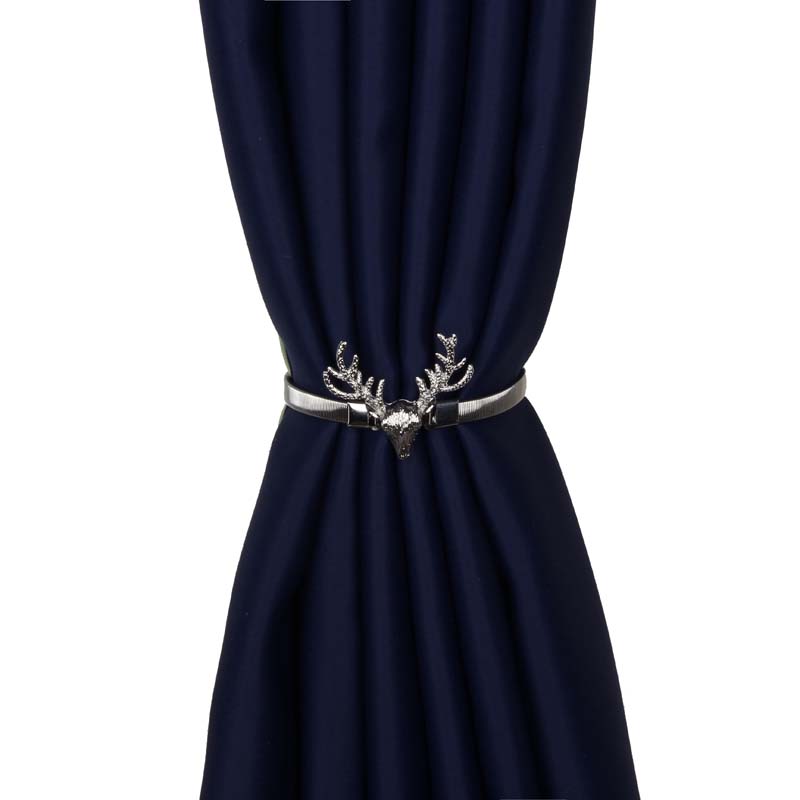 Gyllene silver gardinklämma gardinhållare fjäderform tieback spänne klämmor gardintillbehör heminredning: Silver rådjur