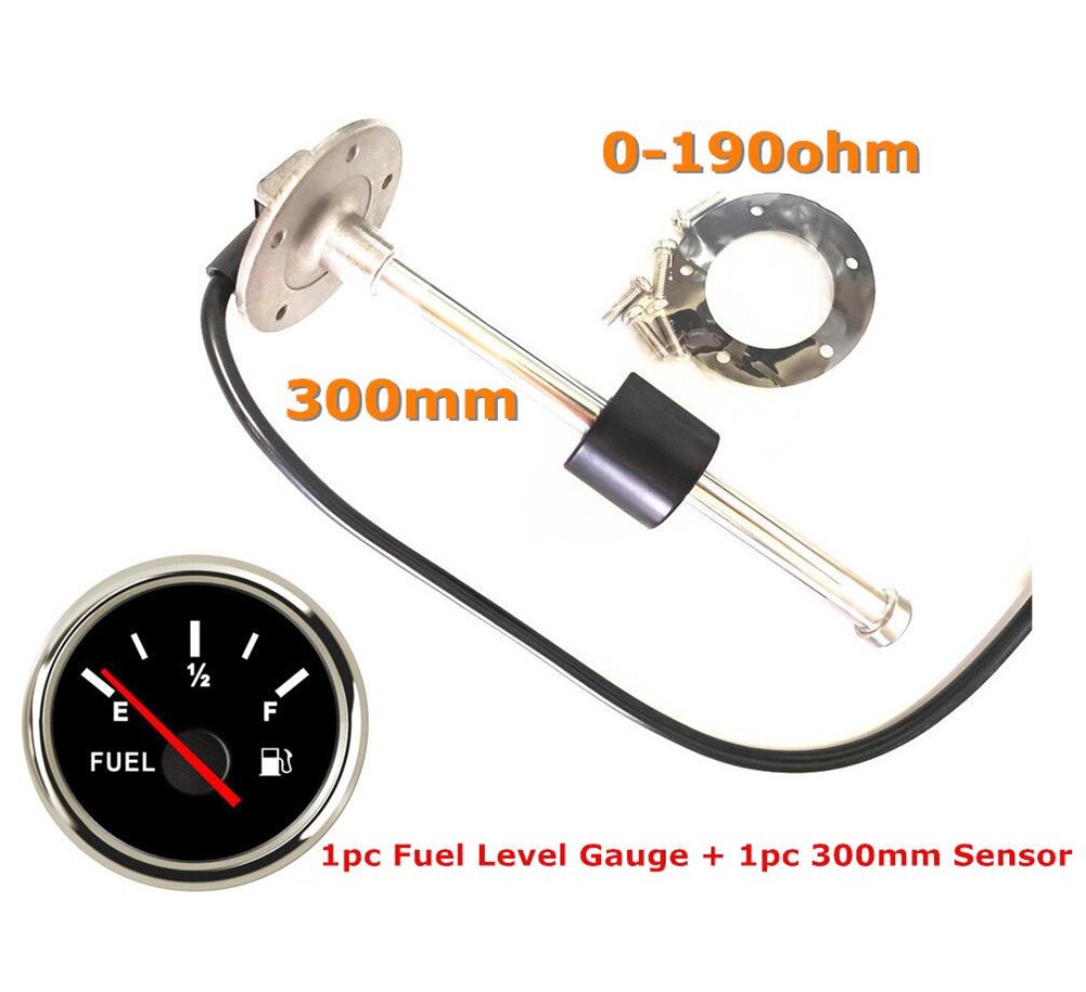 1Set Car 0-190ohm Point Fuel Level Gauges 52mm 100 150 200 250 300 350 450mm Fuel Level Sensors Sending Unit for Auto Boat Truck: BS 300mm